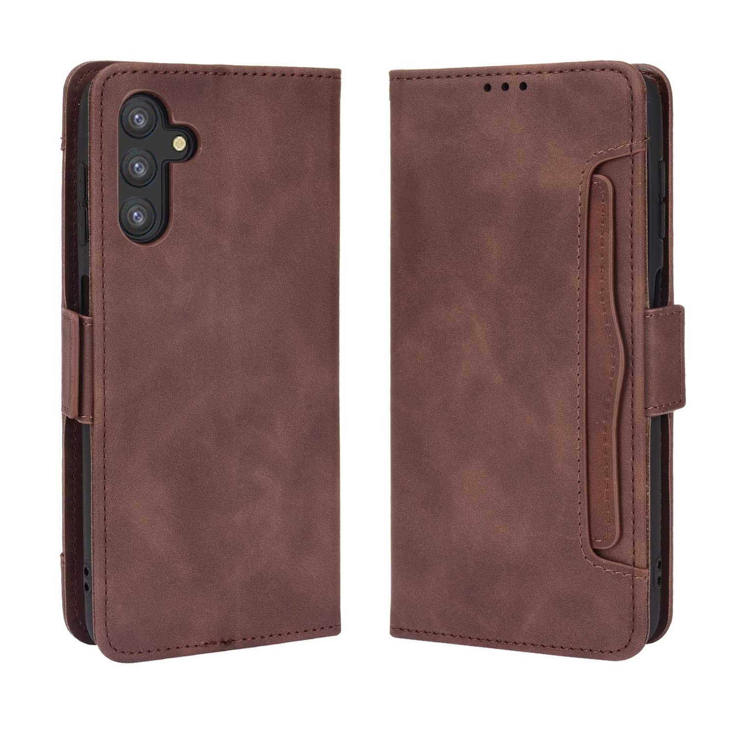 Cover Compatible with Samsung Galaxy S24,Compatible with Samsung Galaxy S24 SM-S921 [Dual Card Slot][Flip Stand][Phone Case][Magnetic Clasp] Wallet Brown