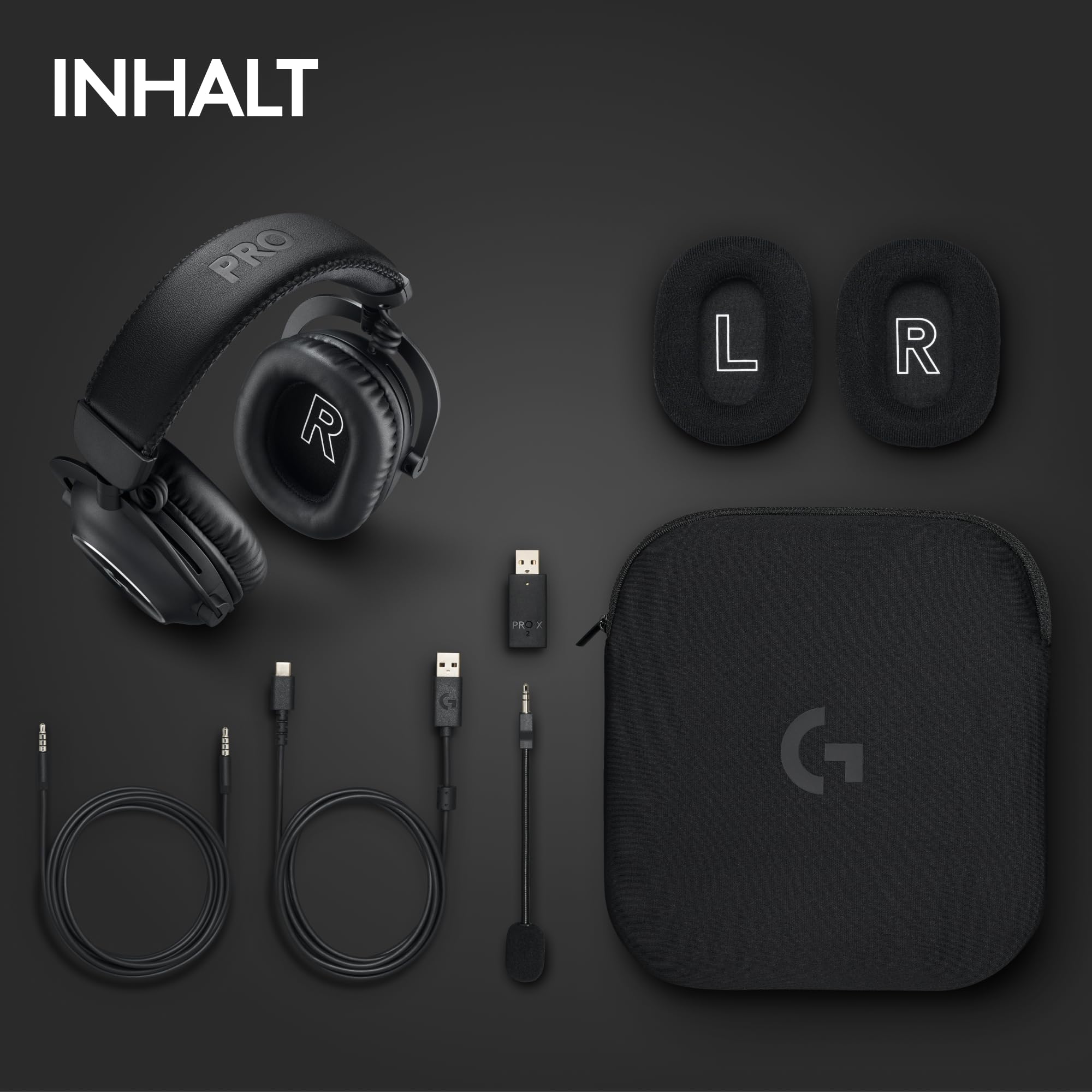 Logitech G PRO X 2 Lightspeed Wireless Gaming Headset, abnehmbares Boom-Mic, 50-mm-Graphen-Treiber, DTS:X 2.0–7.1 Surround, Bluetooth/USB/3,5 mm Aux, PC, PS5, PS4, Nintendo Switch - Schwarz