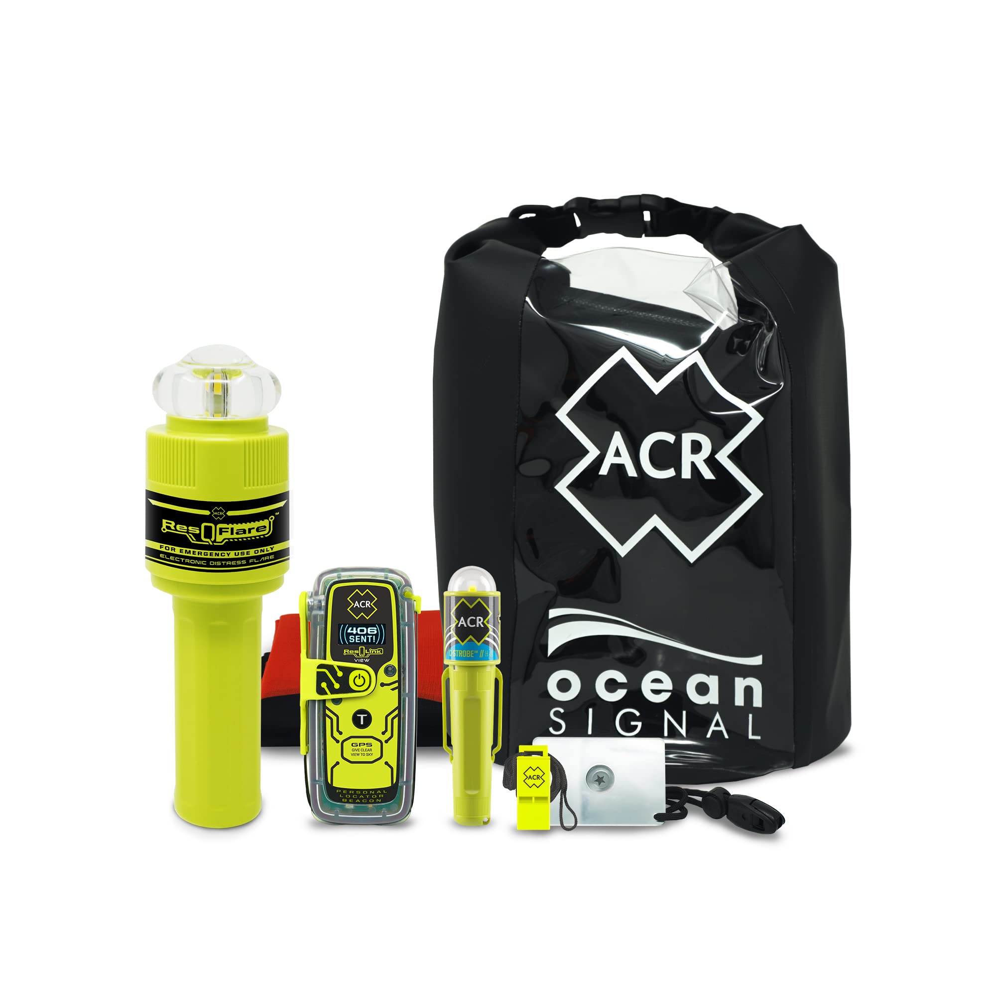 acr ResQLink View & ResQFlare Survival Kit (2361) - Personal Locator Beacon & USCG Approved Replacement for Pyrotechnic Flares