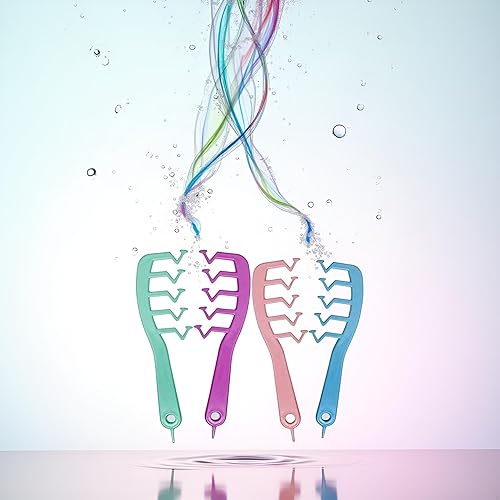 Miniatura 5 de Peine de dientes anchos en forma de Z para desenredar y peinar el cabello rizado, herramienta de peluquería grande con diseño de flequillo para