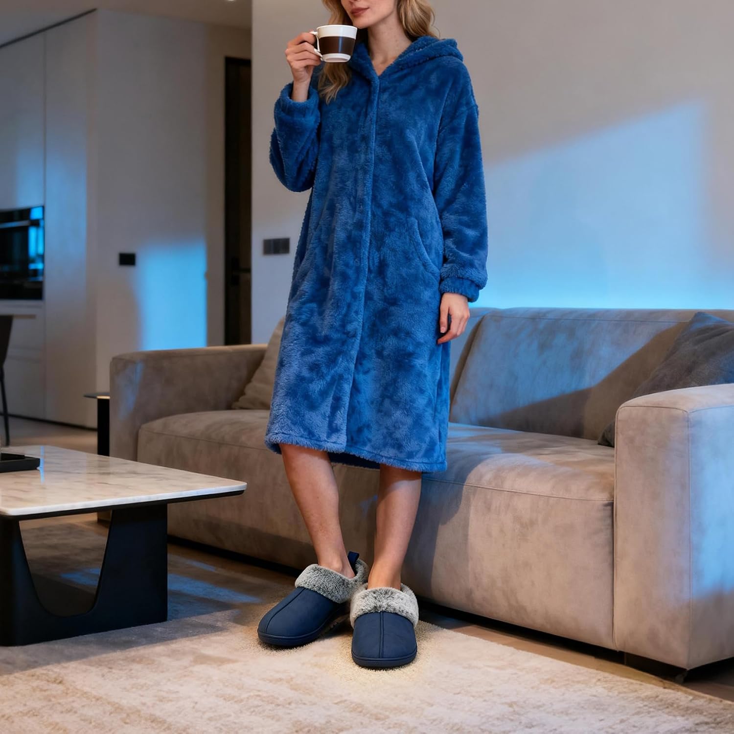 Jerzmy Cozy Memory Foam Fuzzy Women House Slippers with Arch Support