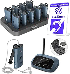 Avantree AuraPlex MX Auracast Assistive Listening System (1 Transmitter, 10 Receivers)