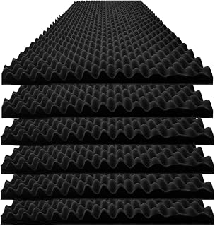 Yaolabjer 6 Pack 48"X 24"X 2" Black Sound Proof Foam Panels, Acoustic Foam Egg Crate Foam Panel, Noise Cancelling Foam Studio Foam Panel, Sound Panels Noise Reducing For Walls
