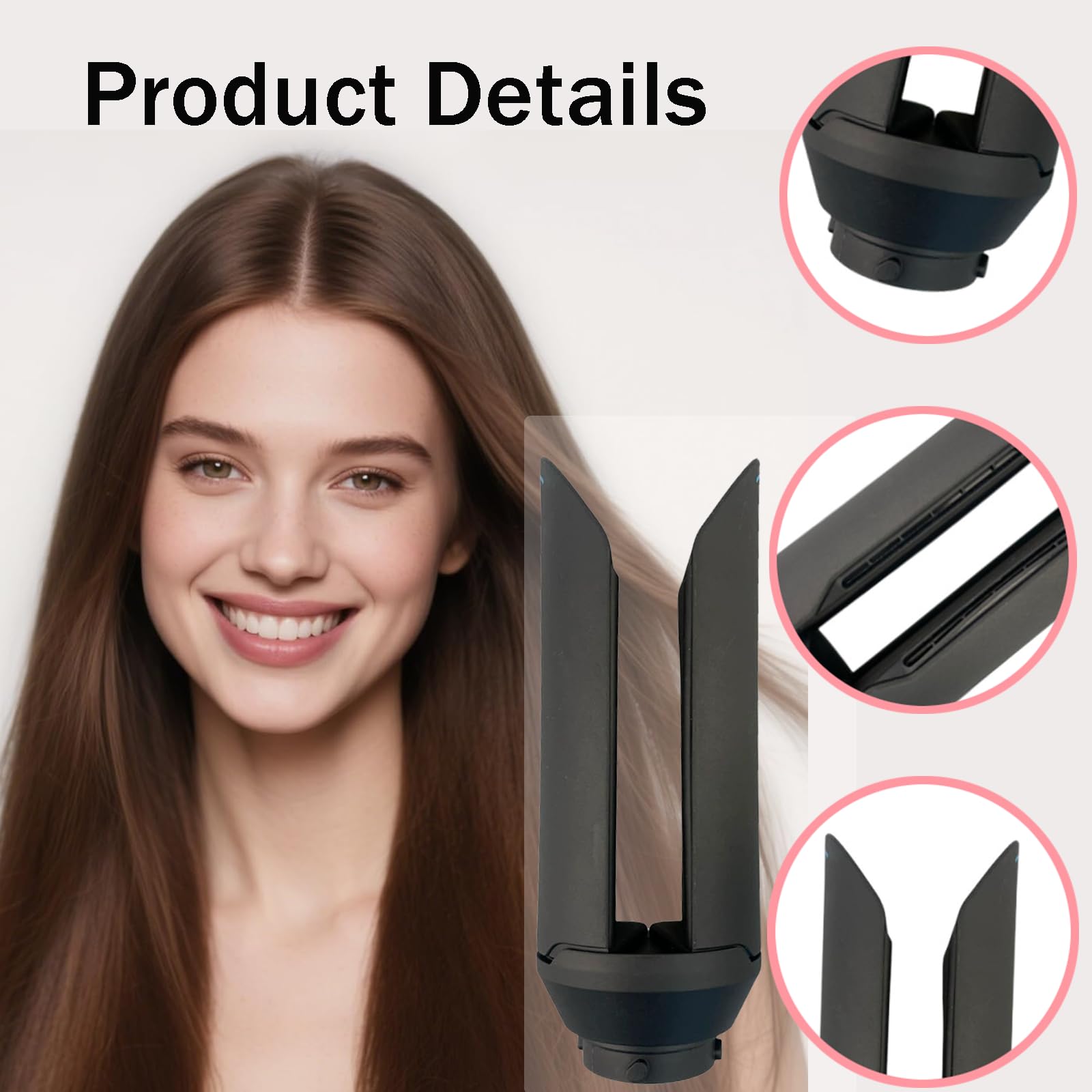 Tête de lissage pour Dyson Airwrap HS01 HS05 HS08 – Cheveux lisses avec moins de dommages et de casse (doré)