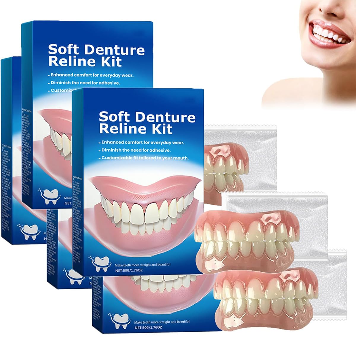Biancat Greatfit Kit de 5 cordes dentaires en silicone Yunpso - Kit de tendage dentaire en silicone naturel et confortable - Veneers inférieurs et doux - Pour rendre votre sourire plus confiant