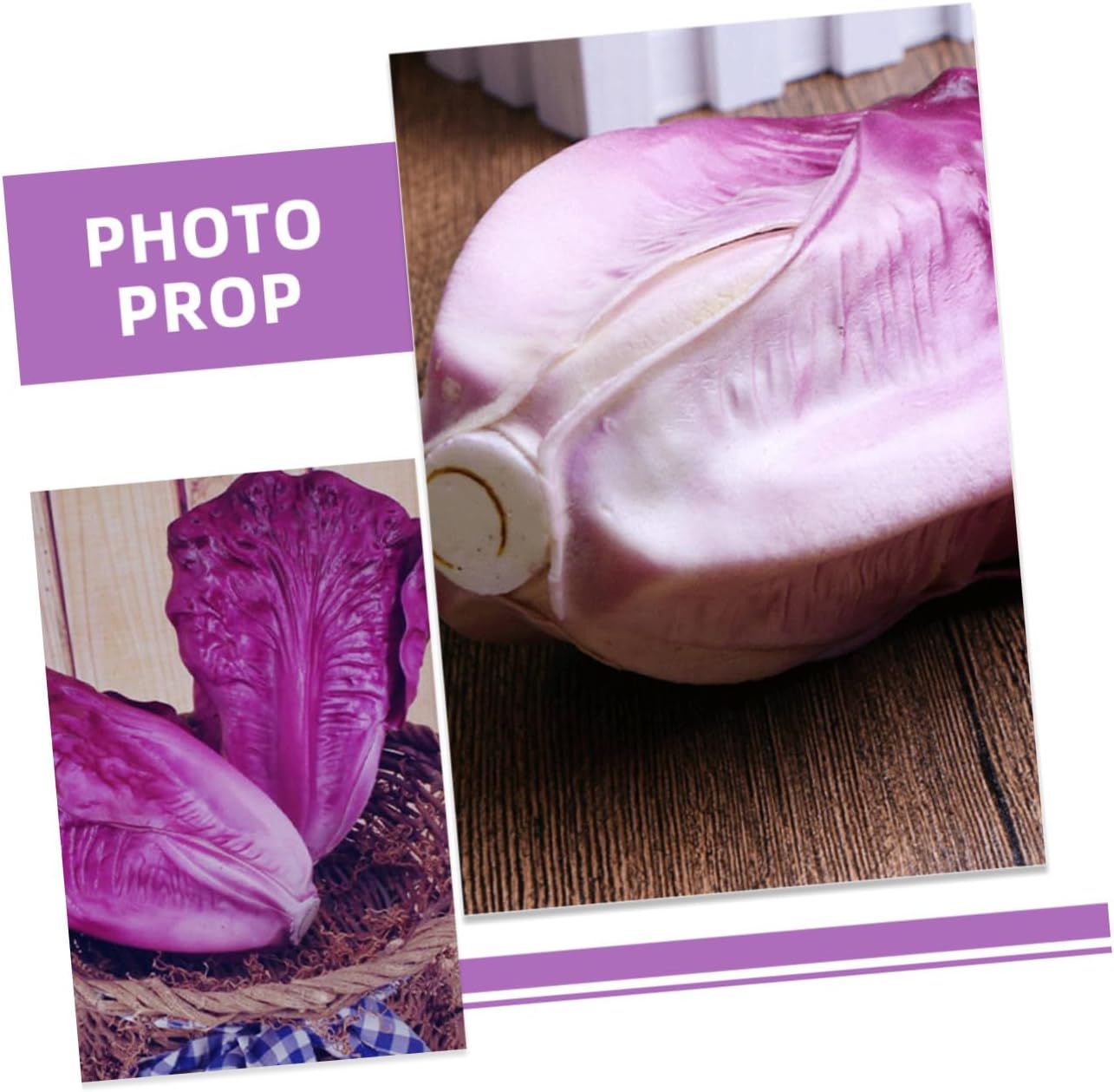 2pcs PU Artificial Lettuce Model Lifelike Simulation Vegetable Decor for Home Display Props Photo Photography Teaching Fade-Resistant Vibrant Color