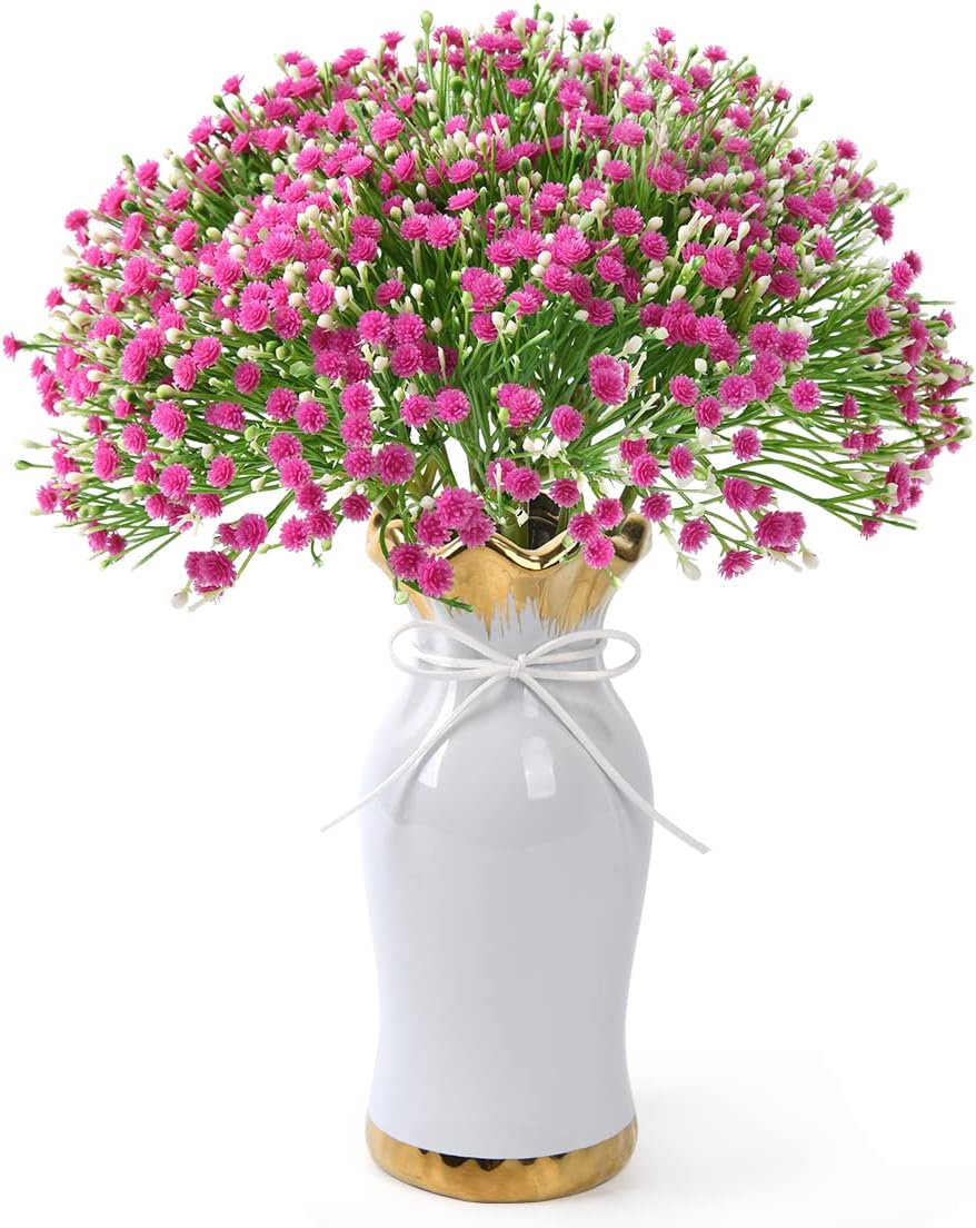 ZFProcess Artificial Flowers in Ceramic Vase, Vase with