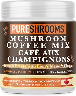 Focus & Create Adaptogenic Instant Mushroom Coffee – 50‑Serve Pack with Lion’s Mane & Chaga – Brain, Focus & Immune Support (100g)