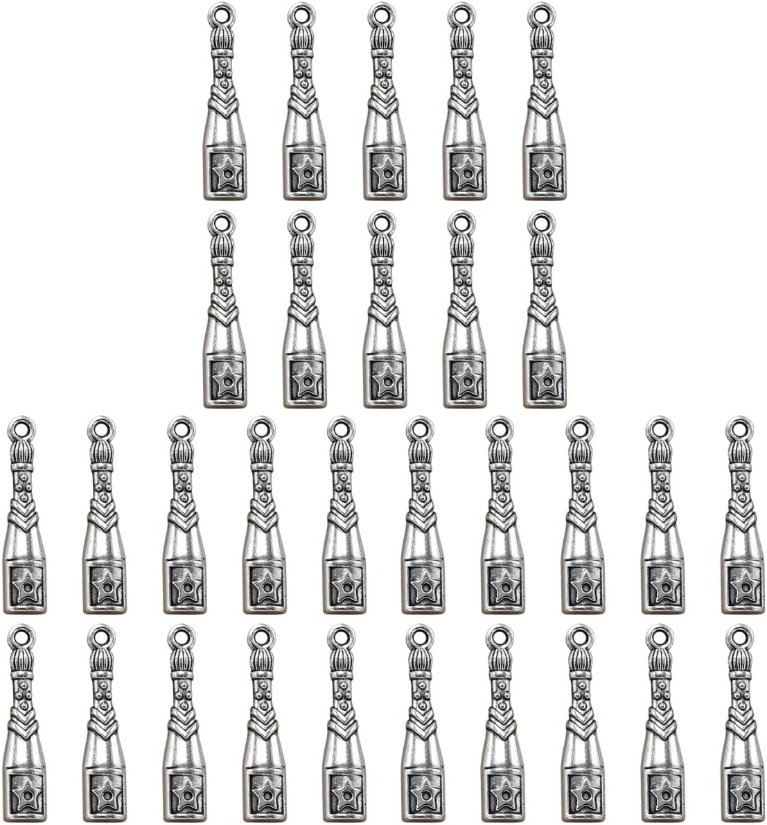 30PCS Wine Bottle Charm Bottle Pendants Beer Charm Alloy Jewelry Pendants for Bracelet Necklace Jewelry Making Necklace Earrings Accessories