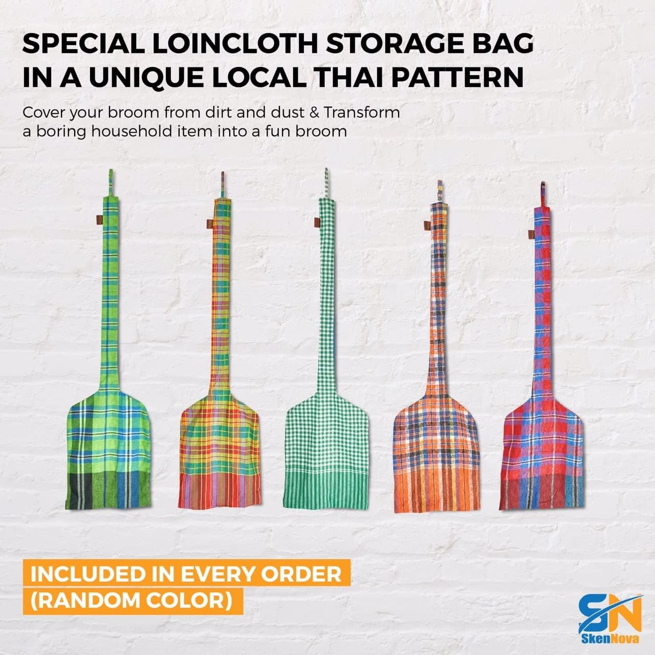 Hand Push Broom - Wooden Handle, Wide Bristle Head, Grass Bristles, Lightweight, Ideal for Stairs, Garage, Lawn, Kitchen, Patio - Includes Storage Bag & Broom Holder - 17" W x 40" H