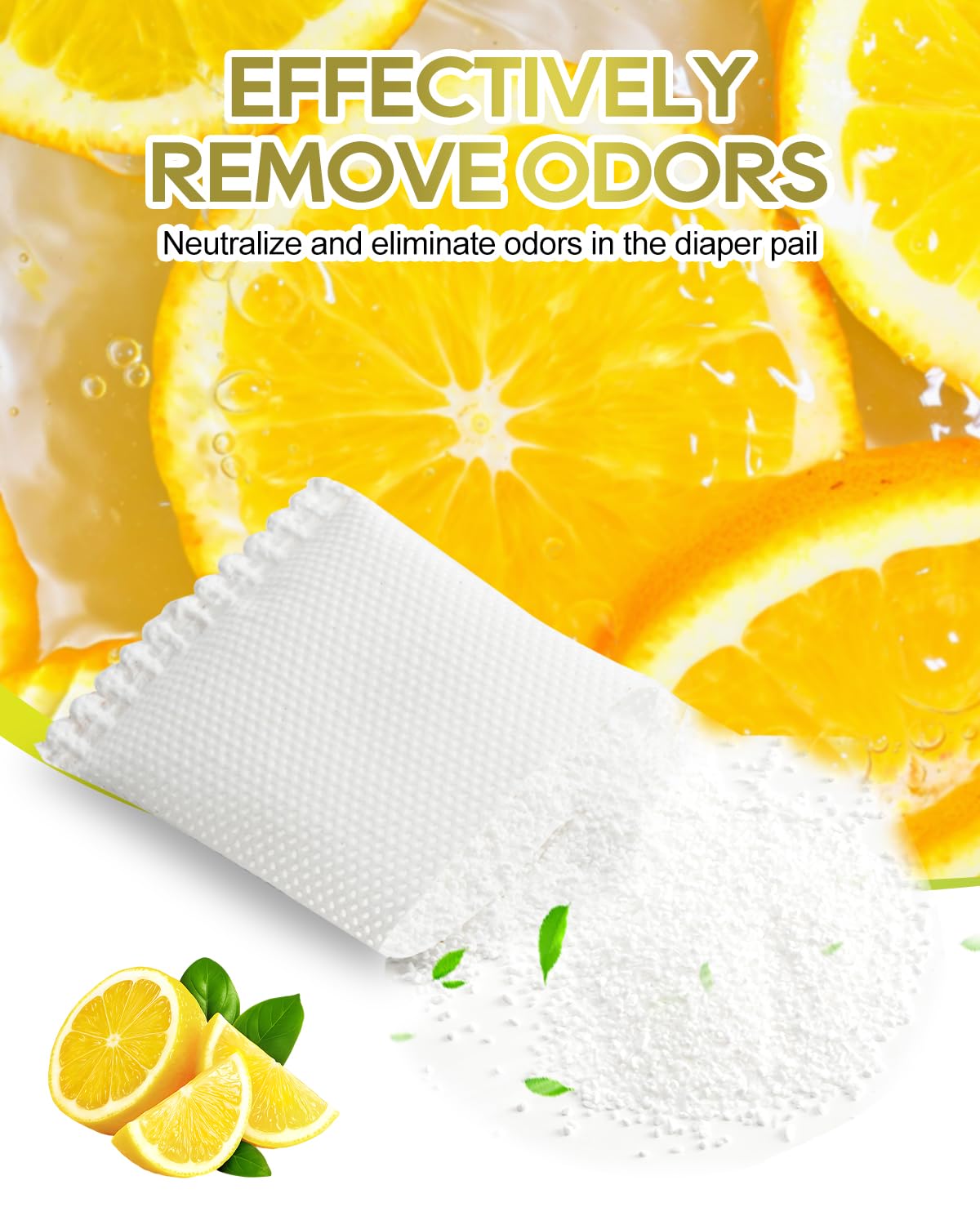 Diaper Pail Deodorizer Compatible with Munchkin Arm and Hammer Diaper Pail, Lemon Scented Activated Carbon Refills for Munchkin Nursery Fresheners, 24 Pack