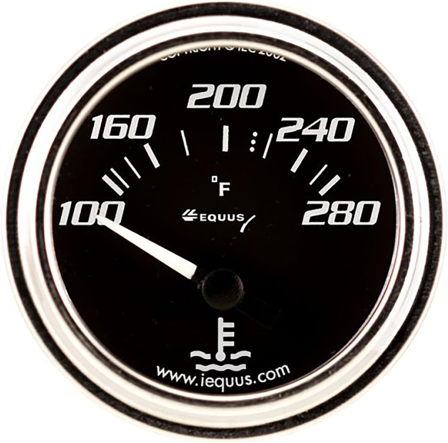 Equus 7262 21/16" Electric Water Temperature Gauge, Chrome