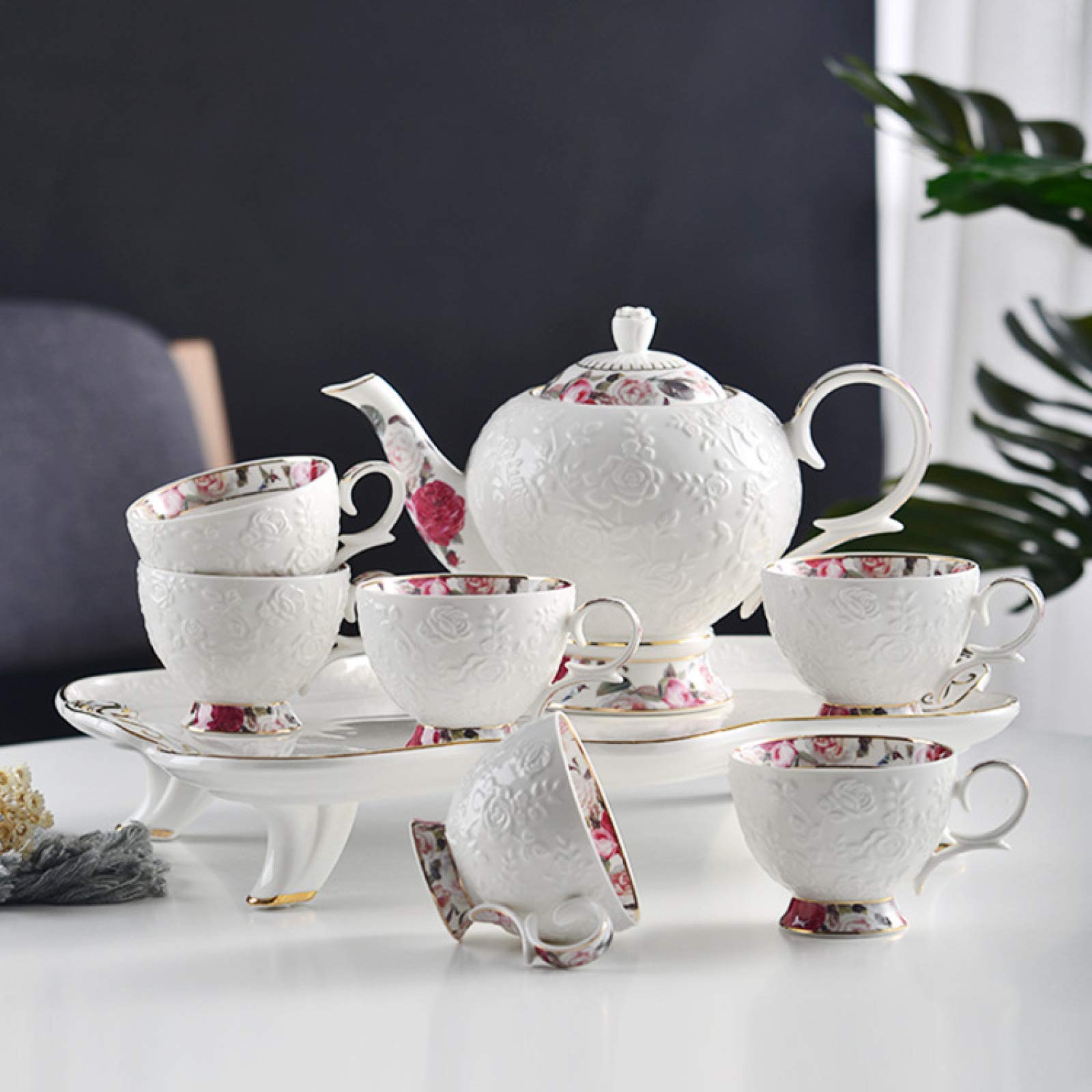Zestaw Do Popołudniowej Herbaty Zestawy Do Kawy Europejski Zestaw Ceramicznych Filiżanek Do Kawy Dzbanek Do Herbaty Zestaw Porcelanowych Filiżanek Do Herbaty Z Tacką Na Herbatę Najlepszy Prezent