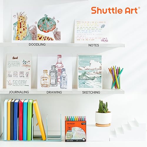 Vista 32 de Shuttle Art Bolígrafos retráctiles de tinta de gel pastel, paquete de 11 bolígrafos de tinta negra, bonitos bolígrafos de 0.020 in de punta fina 11