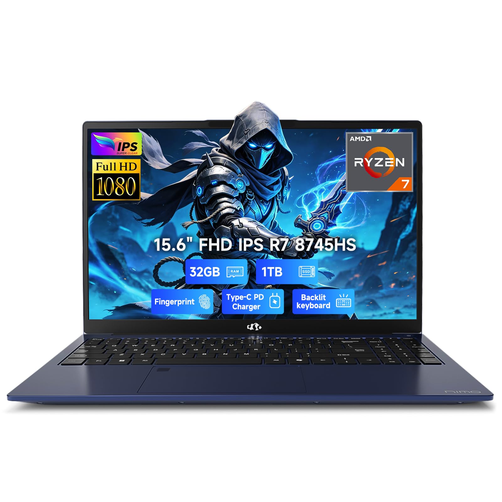 15.6" AI Laptop | 2026-2027 AMD Ryzen 7 8745HS 32GB DDR5 5600MHz 1TB SSD