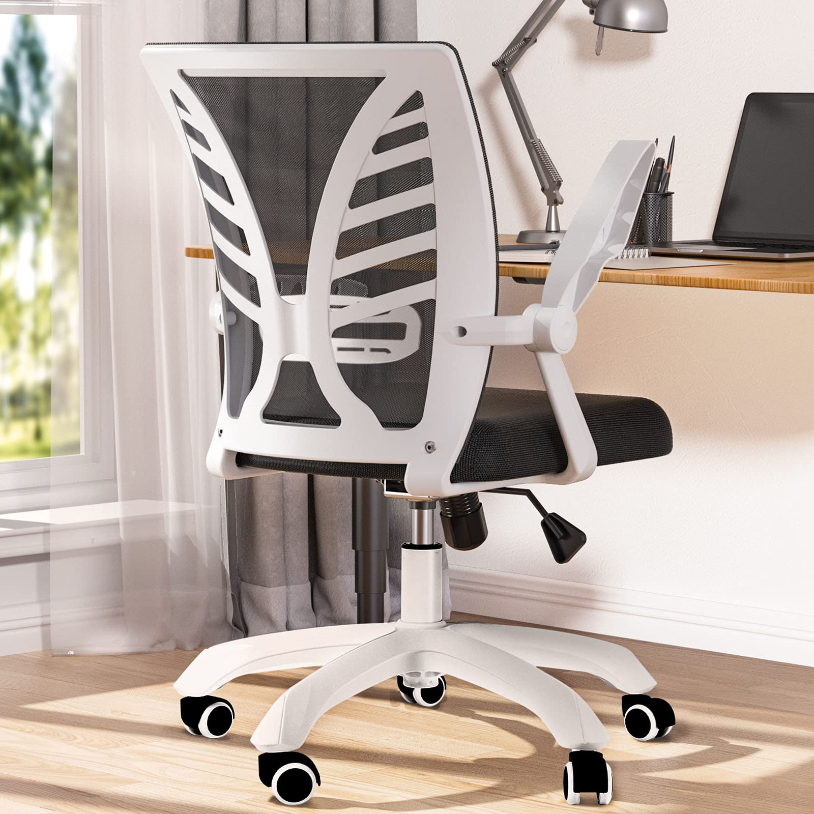 NOBLEWELL Ergonomic Office Chair Mid Back Mesh Computer Desk Chair wit | amzdealz