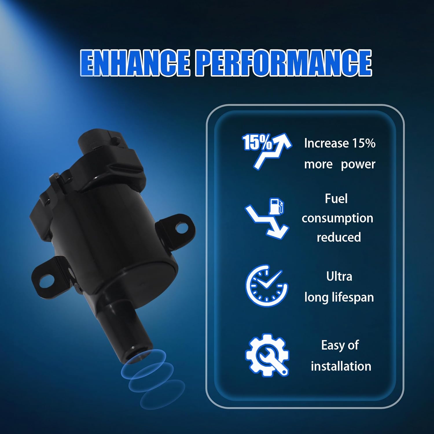 8PCS UF262 D585 Round Ignition Coil Pack Compatible with Chevy Silverado 1500 2500 3500 Tahoe Suburban Express GMC Sierra Savana Yukon Cadillac Escalade V8 4.8L 5.3L 6.0L, Replaces C1251