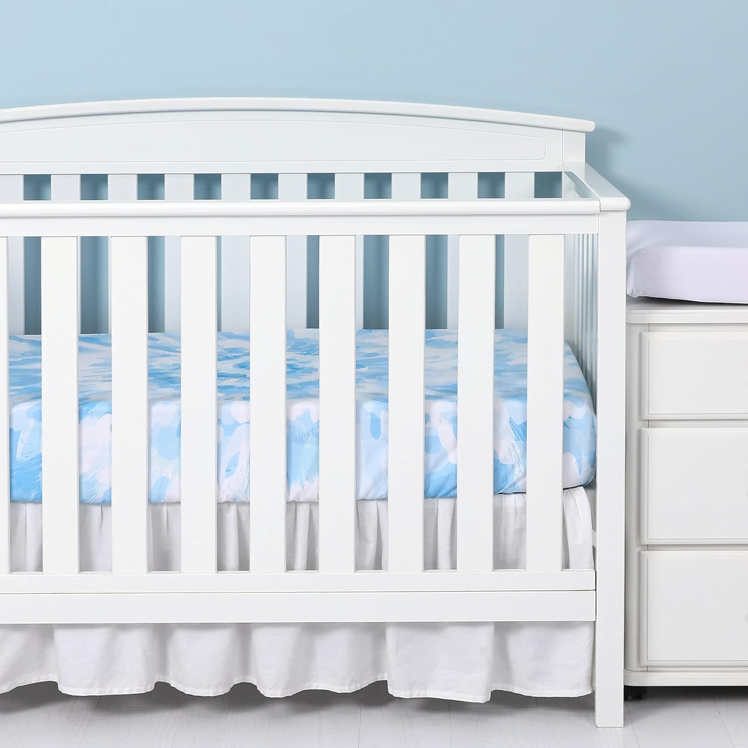 TILLYOU Microfiber Fitted Crib Sheets for Baby Boys Girls, Super Soft Toddler Bed Sheets for Standard Crib and Toddler Mattresses, Premium Cozy Nursery Bedding Sheet, 28"x52"x8", Watercolor Blue : Baby