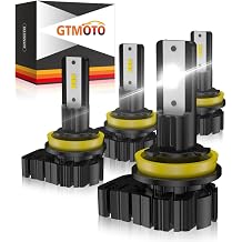 H11 H8 LED Headlight Bulbs Combo, 6000K Bright White Lights Custom for Can-Am Offroad UTV Working Headlamp, 4-Pack