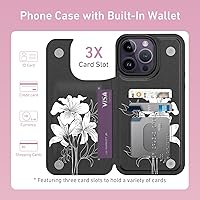 Vista 667 de LETO para iPhone 15 Pro Funda tipo cartera - Tapa tipo folio con patada - Diseños de moda - Tarjetero - Funda protectora para mujeres y niñas - 6.1