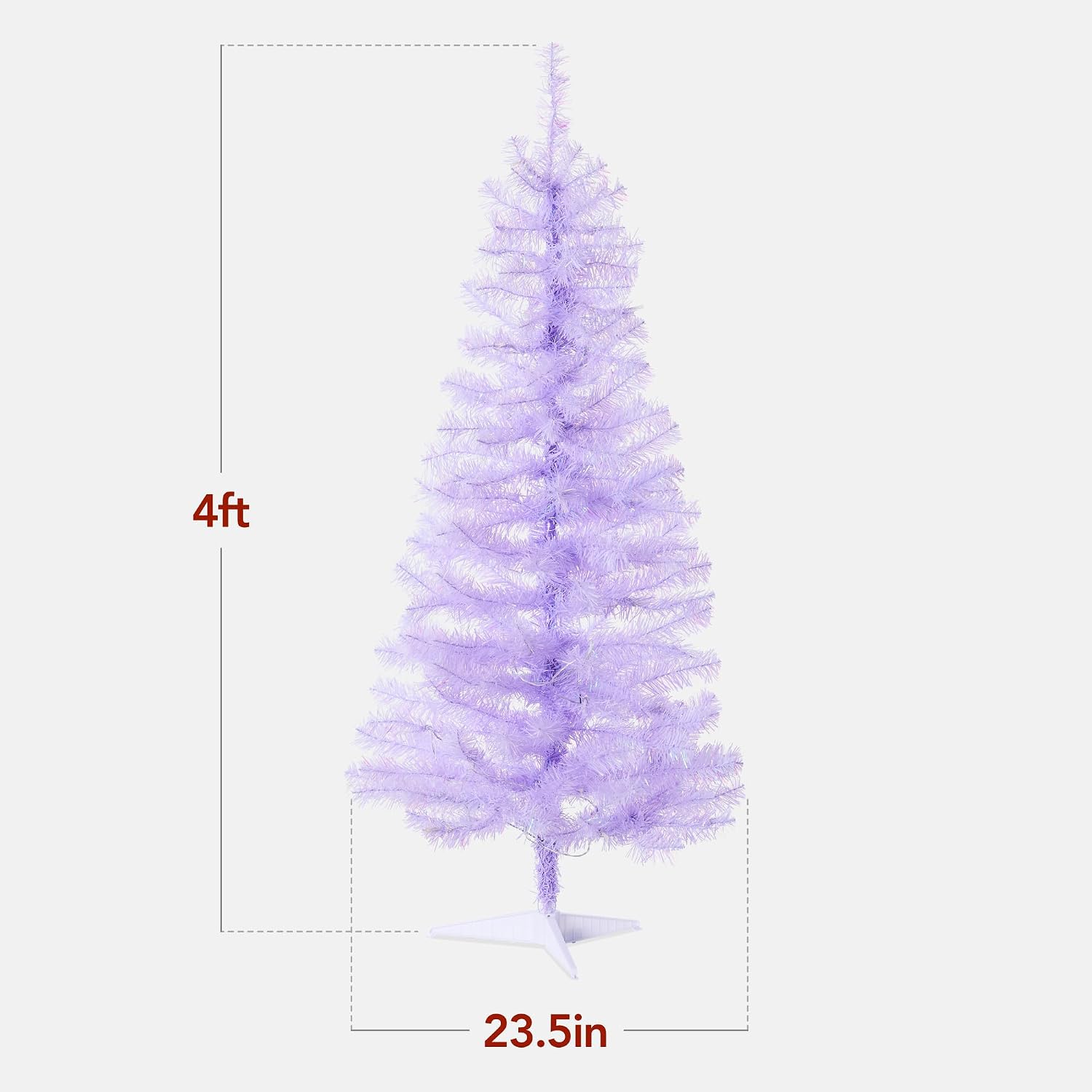 Best Choice Products 4ft Pre-lit Christmas Tree, Artificial Mini Tree Perfect for Kids, Apartments, Bedroom with Twinkling LED Lights - Lavender