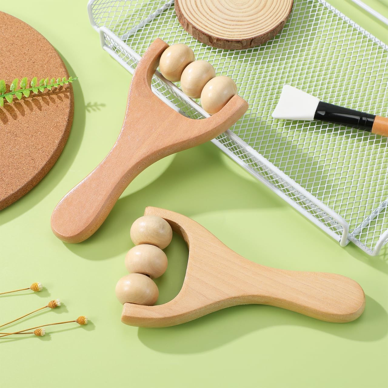 Ciieeo 2Pcs Wooden Massage Roller Massager Wooden Trigger Point Body and Face Roller for Foot Shoulder Neck and Waist Relaxation - Improve Sleep Quality - Image 9