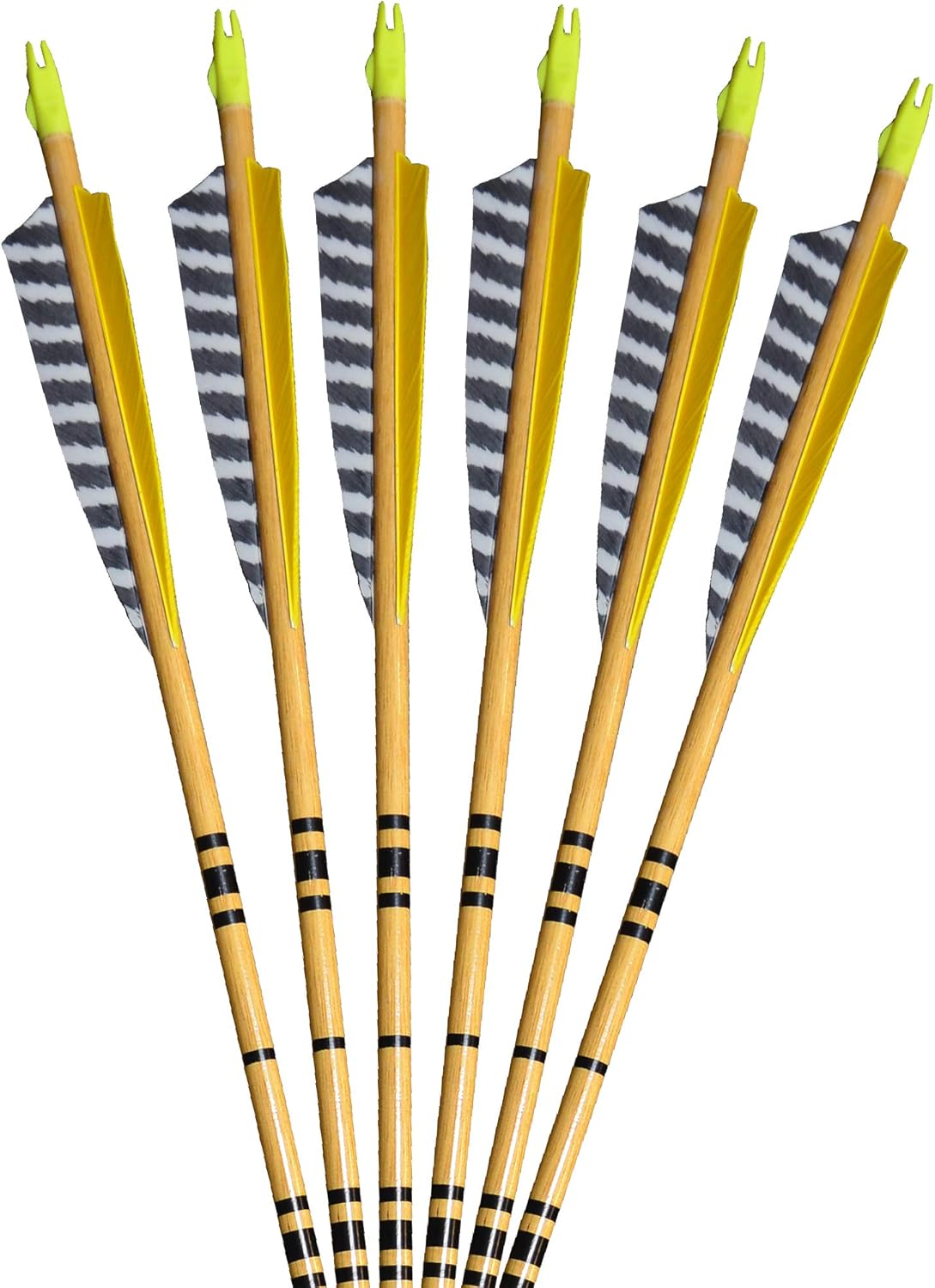 Wood Arrows w/Feathers 6 Pack