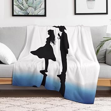 Ultra-Soft Micro Fleece Blanket Anime Lovers Silhouette Throw Blanket Lightweight Flannel Fuzzy Blanket Soft Cozy Air Conditioning Quilt Warm Throw Blanket All Seasons for Bed Couch Living Room Sofa 5