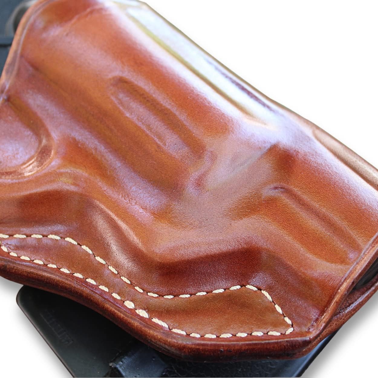 Masc Premium Leather OWB Paddle Holster Open Top Fits Judge (2-1/2" cyl) .410GA/45LC Polymer 2-inch, RH Draw, Brown #1164#