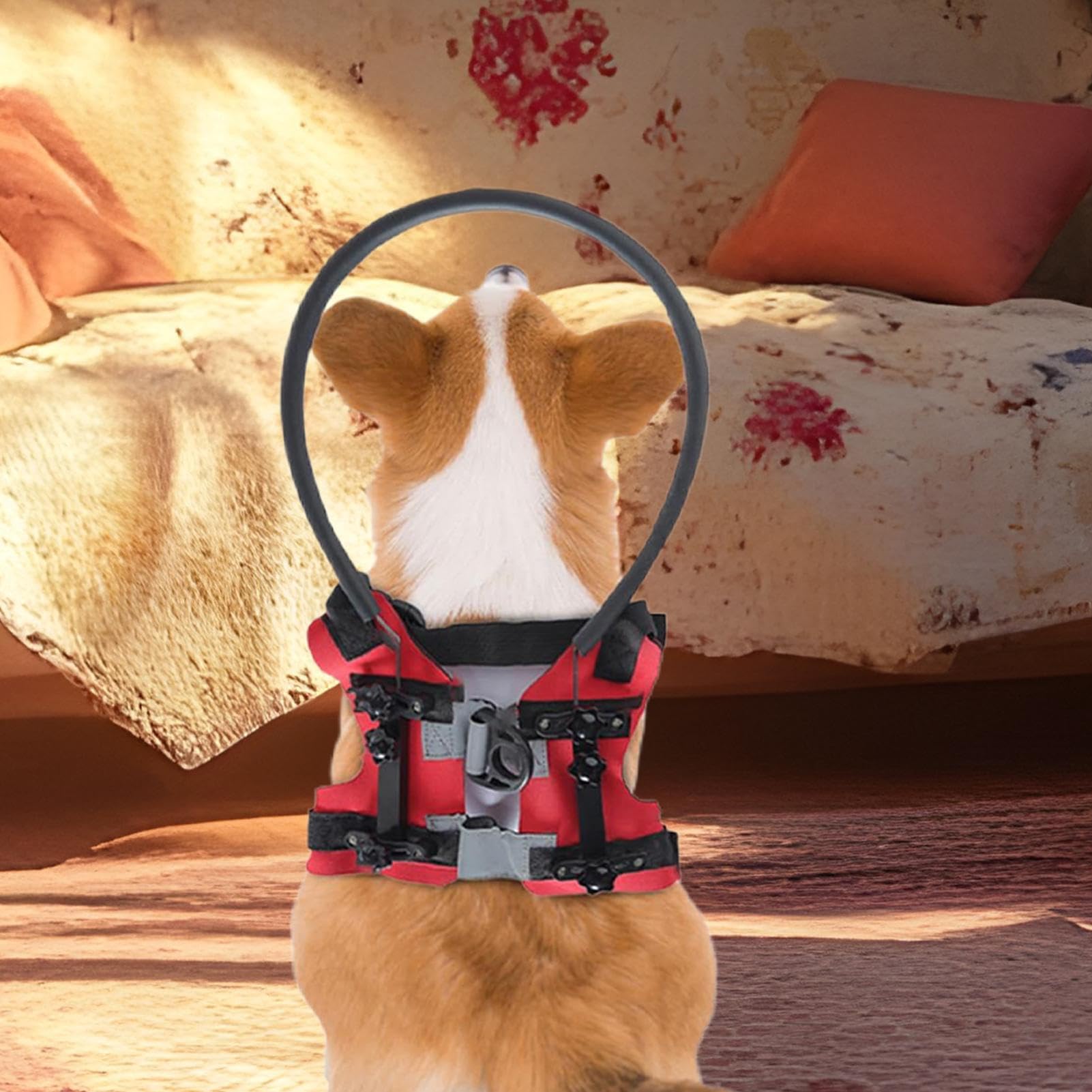 Pettorina ad anello per cani ciechi, per cani non vedenti, collare di sicurezza con equipaggiamento protettivo regolabile, per navigazione al chiuso, passeggiate all'aperto o momenti di