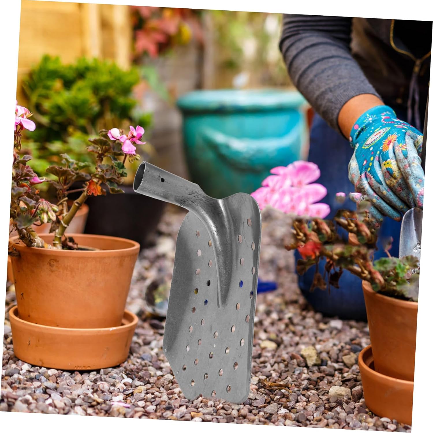 Milisten Multi Use Metal Sifting Shovel for Sewage and Drain Cleaning Versatile Sewer Scoop for Mud and Dirt Heavy Duty Tool for Sewage Wells Ditches and Sewer Maintenance