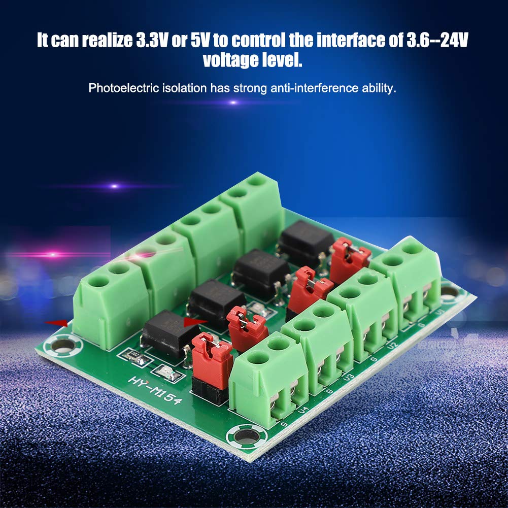 Oumefar 2PCS Optocoupler, PC817 4 Channel Isolation Board Voltage Converter 3.6-30V Driver Photoelectric Isolated Module, Signal Level Relay Module Board for Calibrating (2PCS)