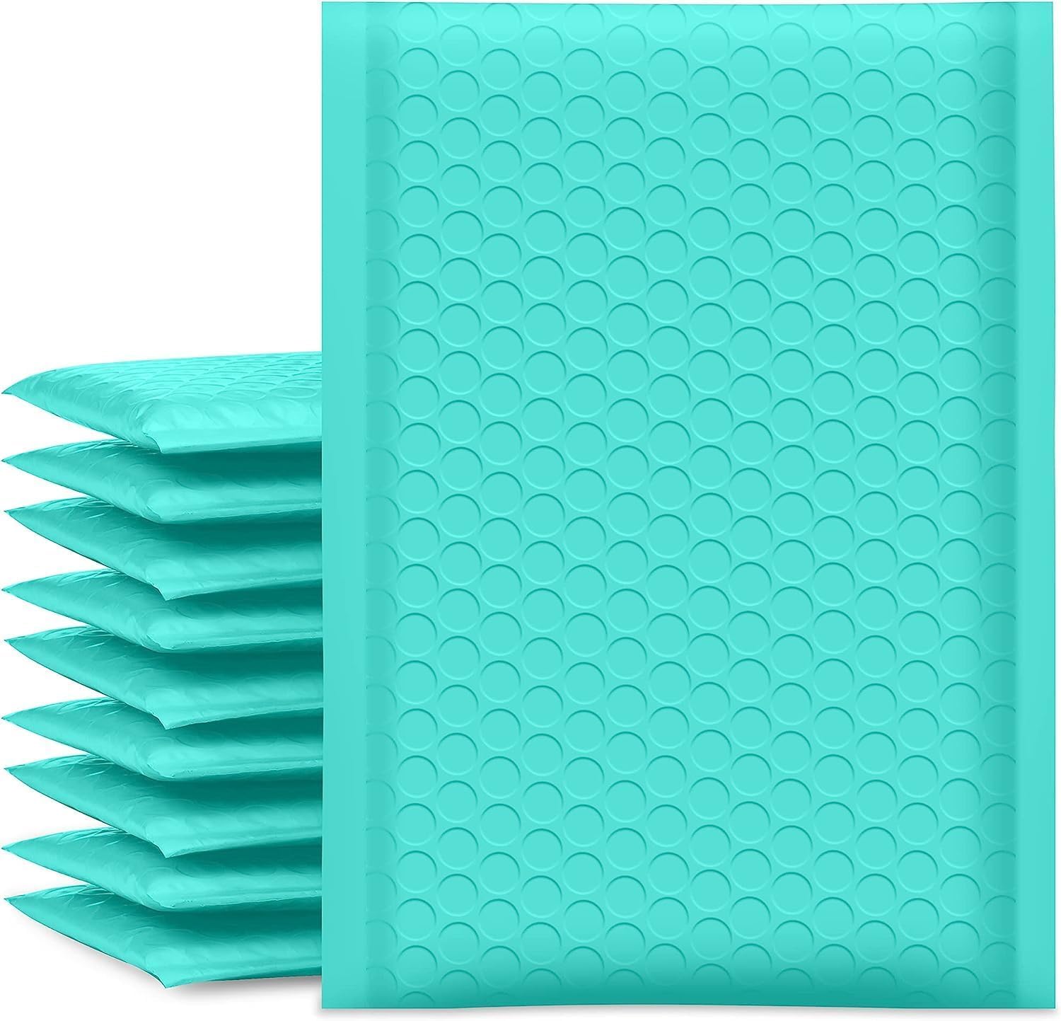Bubble Mailers 100 Pack, Metallic Foil Bubble Mailer Waterproof Self Seal Shipping Gold Silver Black or Pink, Padded Envelopes for Mailing Packaging (Teal, 190x230mm)
