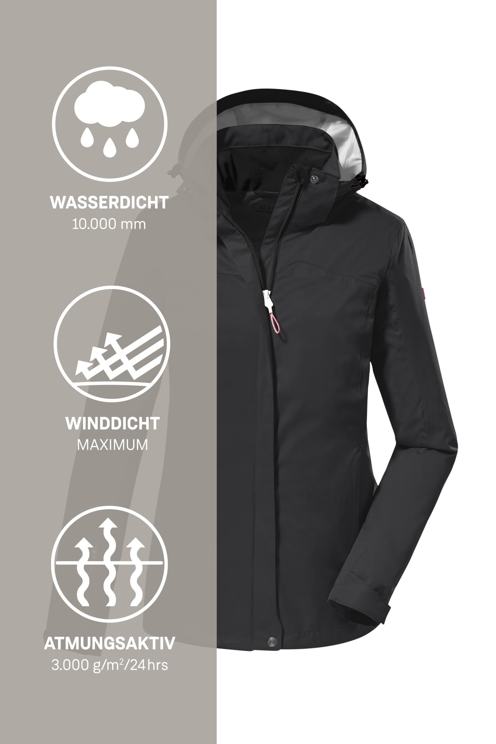 killtec Damen Funktionsjacke/Outdoorjacke mit abzippbarer Kapuze