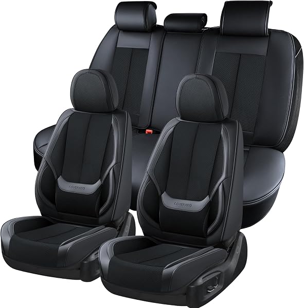 Coverado Fundas de Asiento Completo de Cuero y Tela