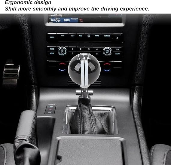 Shift Knob, Metal Resin Construction with 3 Adapters Black White Gear Shift Knob Threaded Fixation for Automotive Enthusiasts Daily Commute Off Road Racing Customization 1967-2018 Vehicles