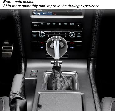 Shift Knob, Metal Resin Construction with 3 Adapters Black White Gear Shift Knob Threaded Fixation for Automotive Enthusiasts Daily Commute Off Road Racing Customization 1967-2018 Vehicles