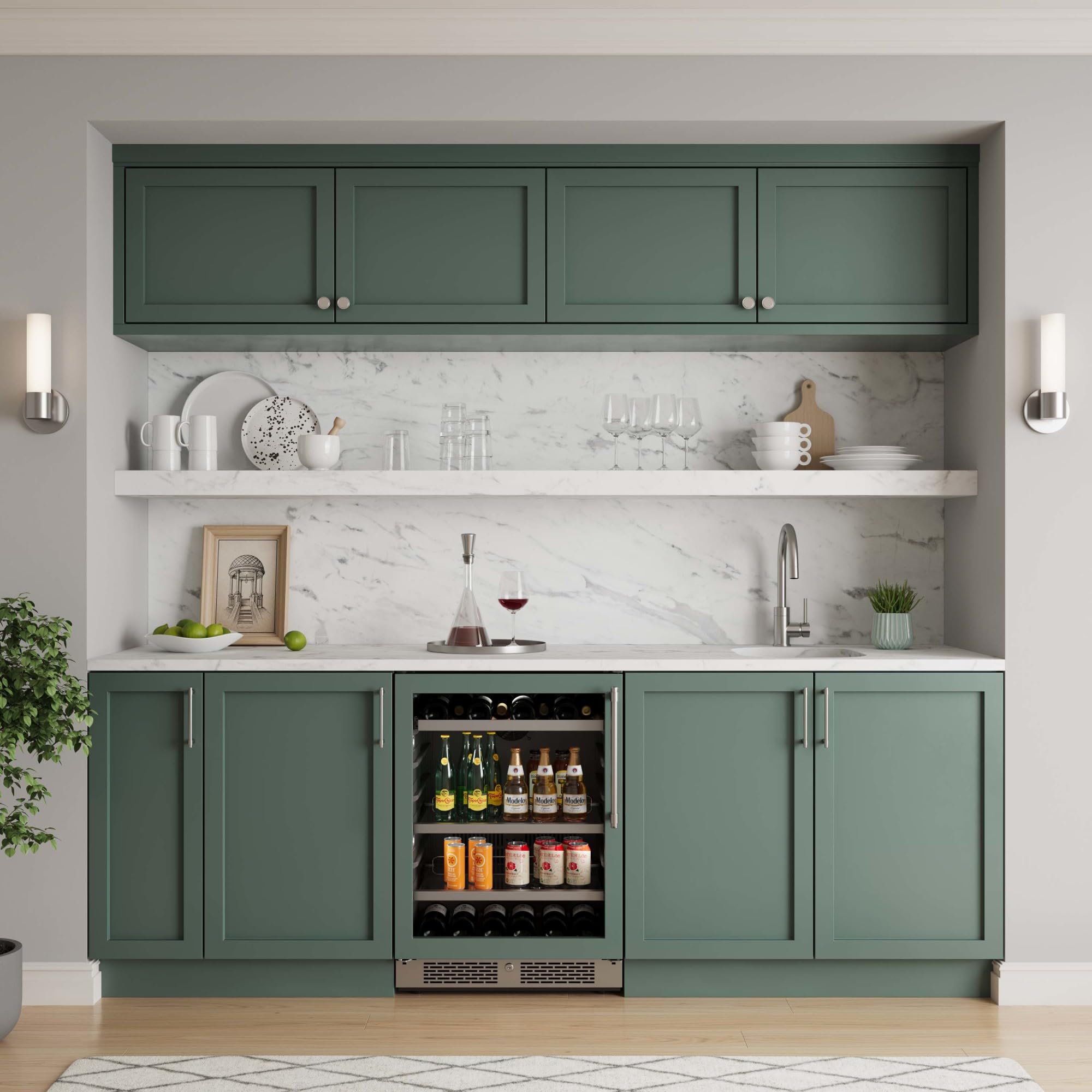 Avallon AWBC242PRSLH 24 Inch Wide 14 Bottle Capacity and 82 Can Capacity Panel Ready Wine and Beverage Cooler on Fridge.com