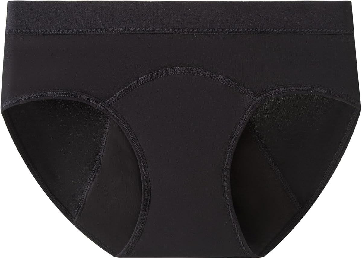 Period Pants Heavy Flow Girls 30ML Absorb Cotton Knickers Briefs Underwear Mid Waist Hipster Menstrual Panties for teenage 8-18 Years 8-10 Years 1black — view 6