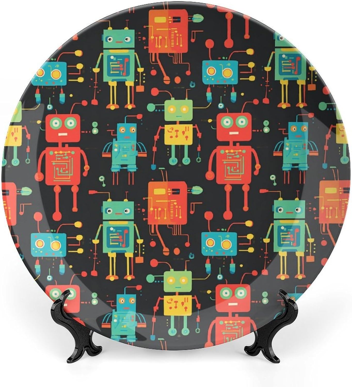 Robot Machine Decorative Plate Tray Decor Trinket Dish Bone China Dinner Plates for Home Office Kitchen
