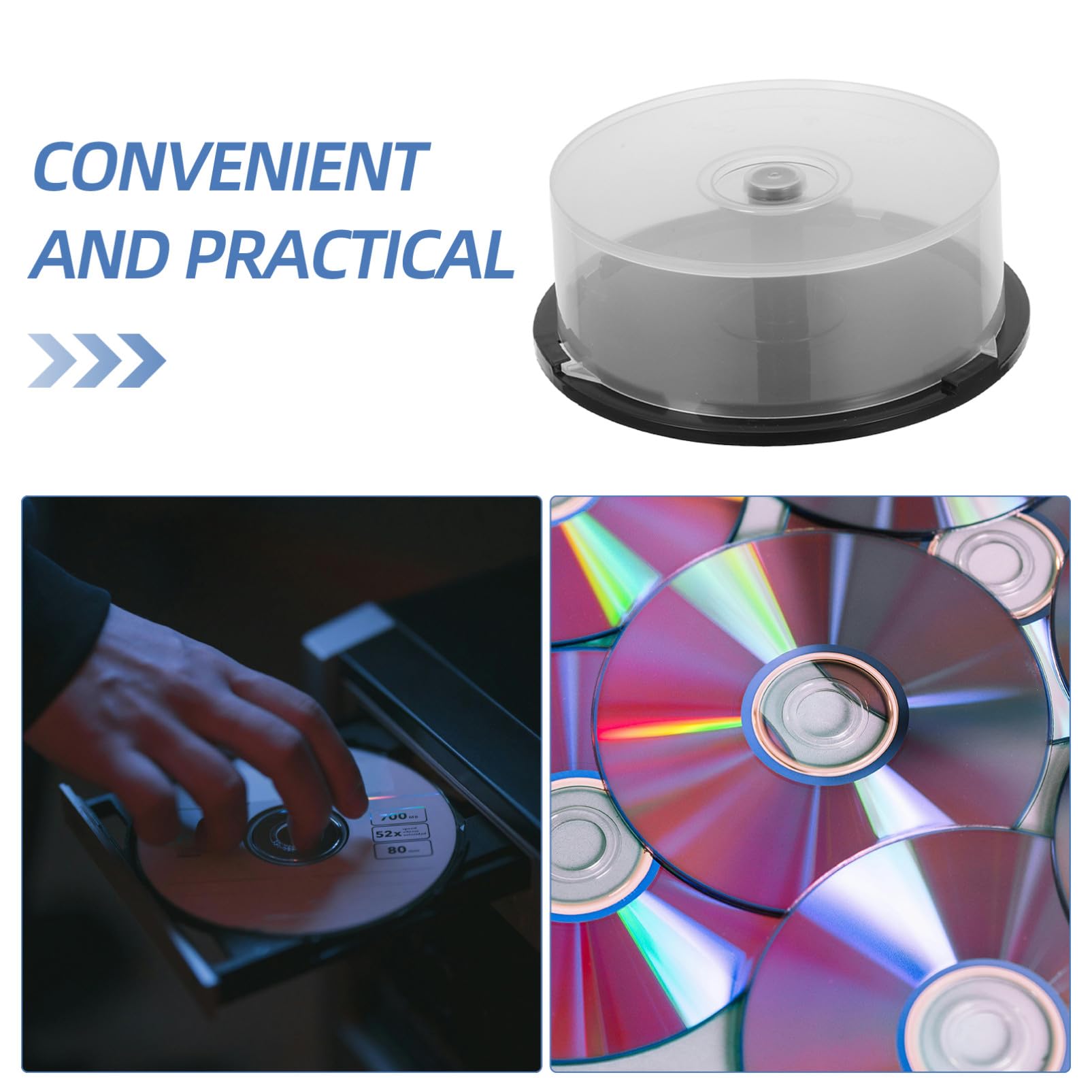 Contenitore Confezione da 2 Pezzi per Dvd in Pp 25 Dischi Salvaspazio Multifunzionale per Casa e Ufficio