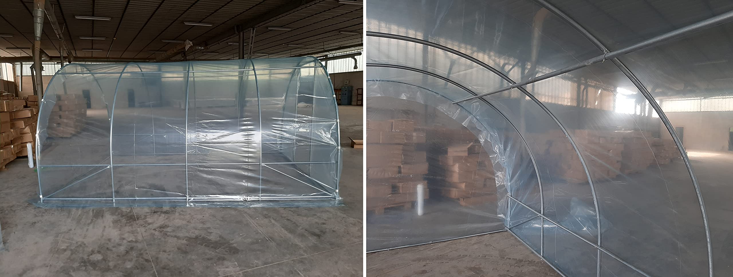 Invernadero Tunnel 3 x 4 m con lona PVC 150 MC Made in Italy con puerta frontal huerto jardín plantas vivero invernaderos botánicos
