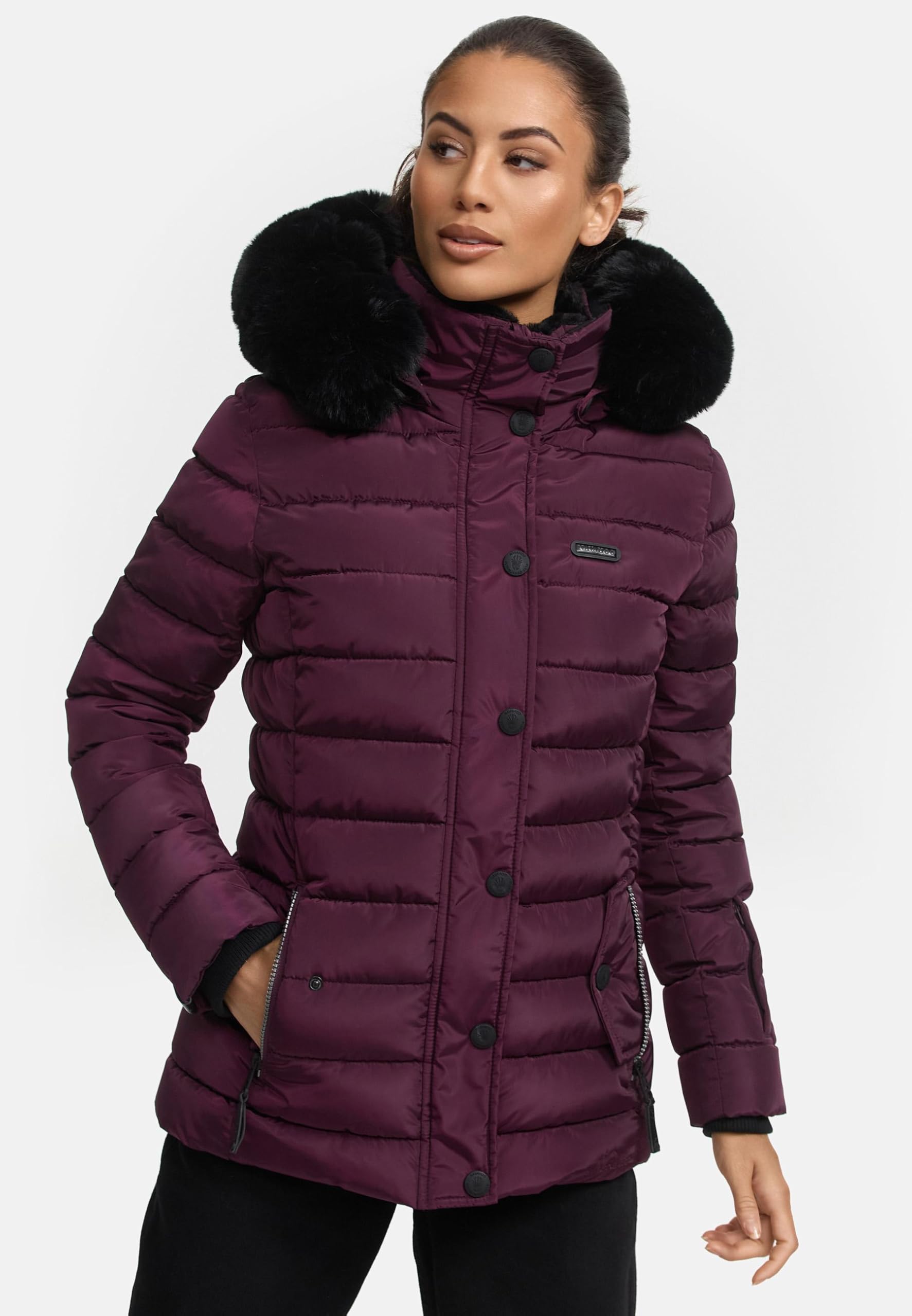 Navahoo Milianaa - Giacca trapuntata invernale da donna, calda, con cappuccio rimovibile, taglie XS-XXL