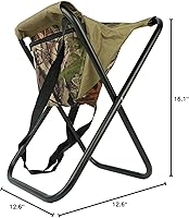 Vista 2 de BRUBAKER Silla plegable al aire libre - Silla de camping compacta y cómoda con bolsa. Construcción duradera, correa de transporte ajustable