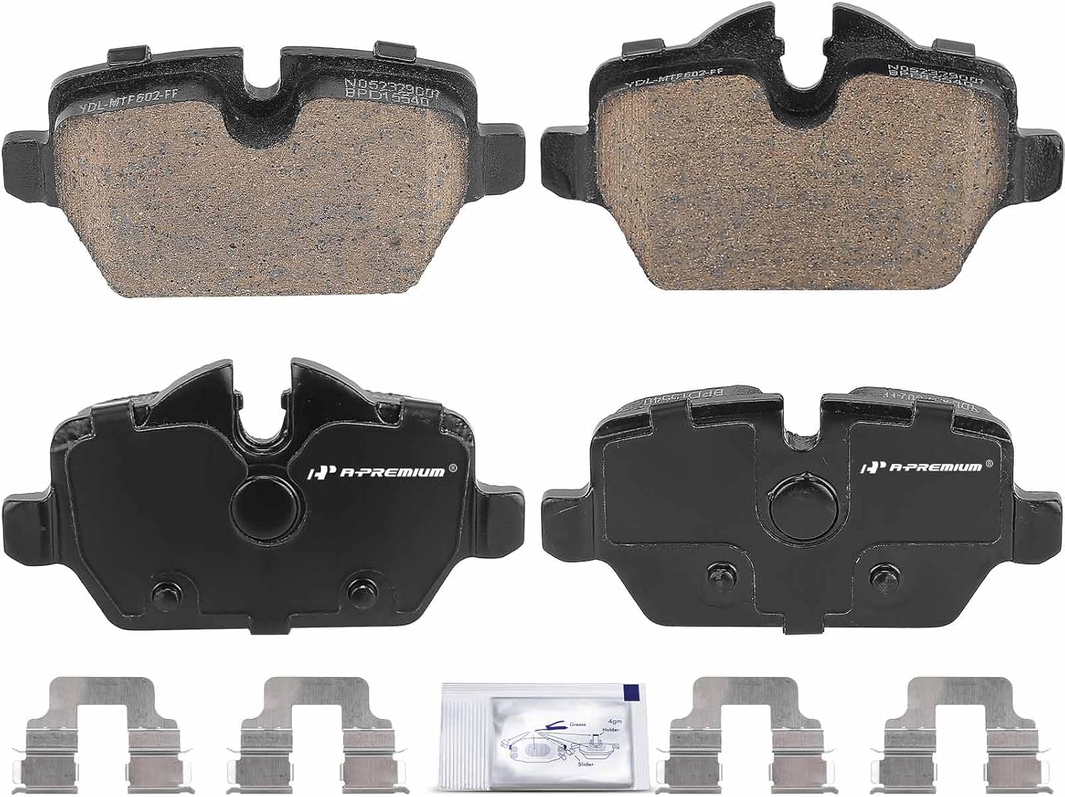 A-Premium Rear Ceramic Brake Pads Set Compatible with Mini Cooper Countryman 2011-2016, Cooper Paceman 2013-2016, 4-Pack