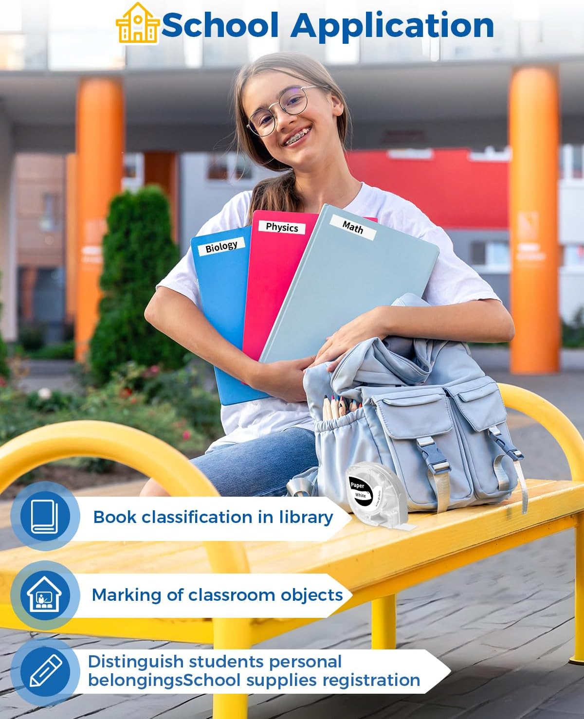 P12 Label Tape Refills Replacement for DYMO Letratag Refills for 91330 10697 White Paper 12mm 1/2" X 13 Compatible with DYMO Letra tag Labeler LT-100H 200B LT-100T QX50, Black on White, EazeID 6-Pack - Image 7