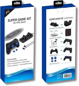 Playstation 4 Uyumlu Aksesuar Seti PS4  arj Stand  Vertical Stand Kulakl k Silikon K l f