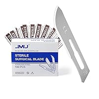 Vista 11 de JMU 100 piezas Cuchillas de Bisturí Quirúrgico Desechables #15 de Acero Inoxidable Estériles, Envueltas Individualmente en Papel de Aluminio