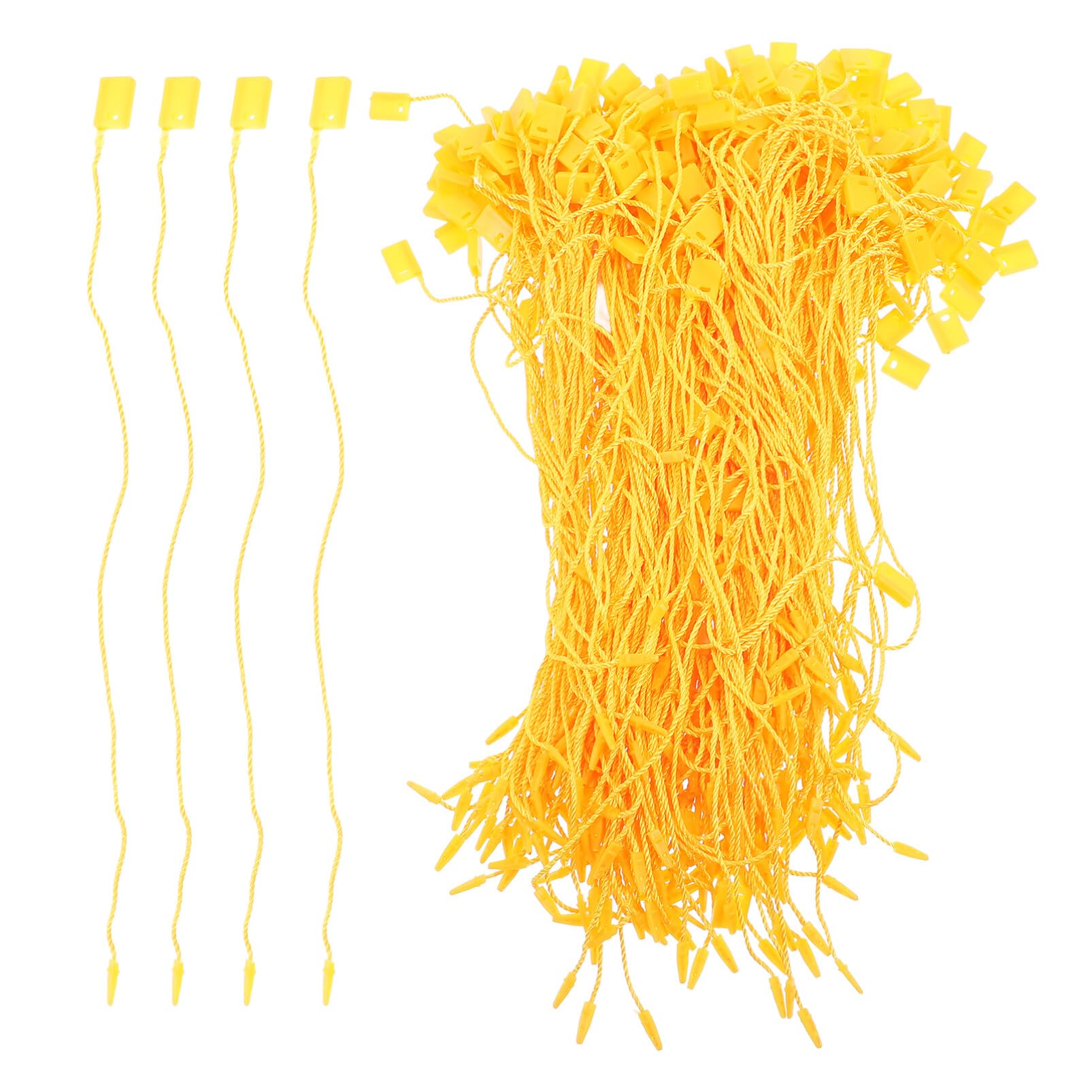 OUNONA 950pcs Hang Tag String Fasteners Snap Lock Pin Loop Fastener Hook Ties for Clothes Tags Tags Shoes Snap Lock Luggage Label Attachment Clothing Yellow