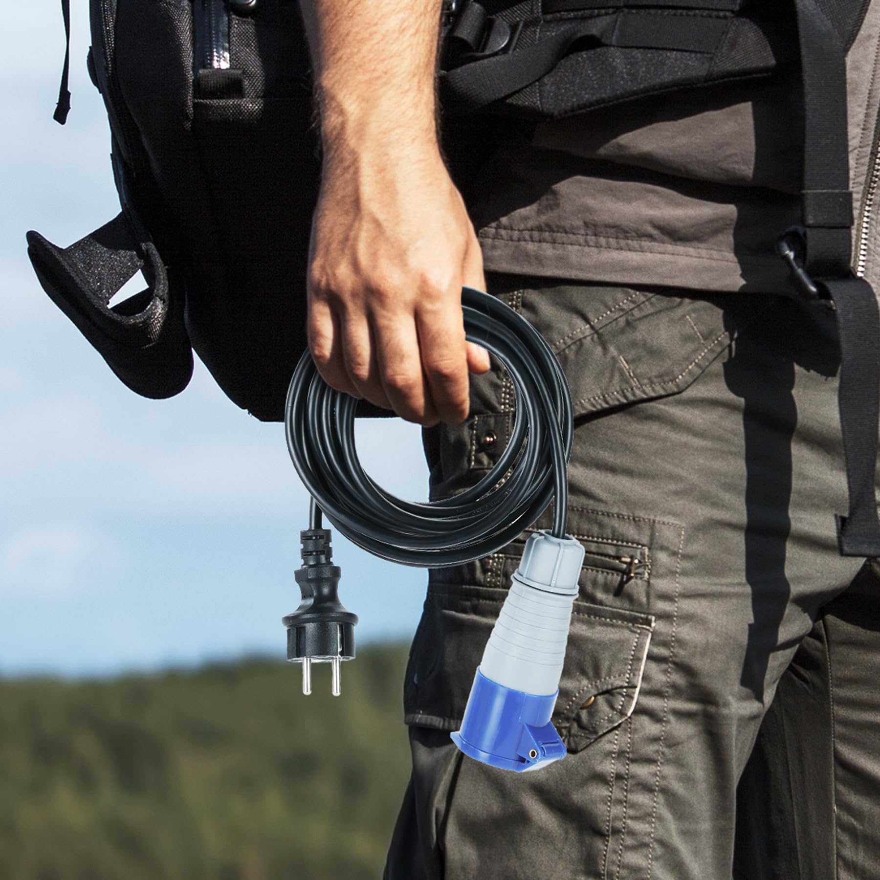 IntuiFlex Adattatore CEE Cavo Schuko Spina Accoppiamento Scatola Di Protezione Set 1,5 M – Accessori Campeggio Per Barca Camper Roulotte Giardino – Cavo In Gomma H07RN-F 3 X 2,5 Mm² 230 V - Foto 9